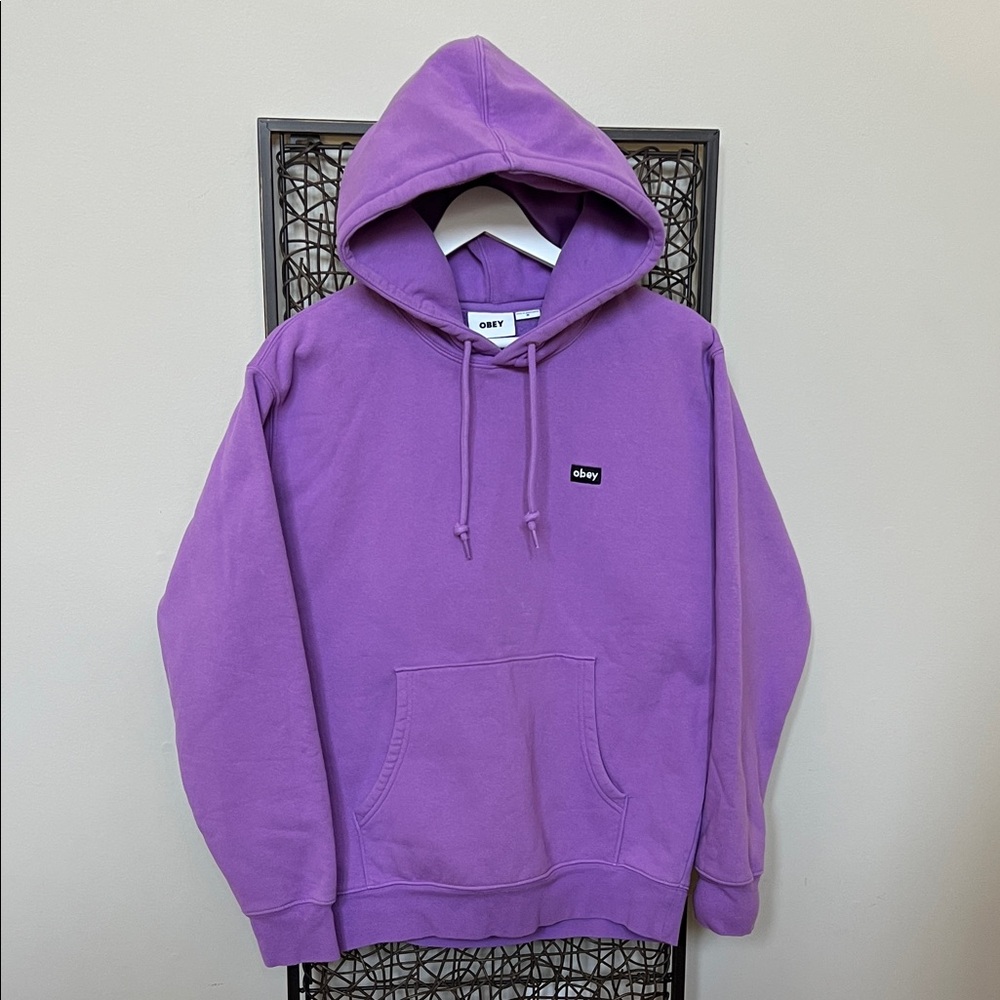 Obey Clothing Mini Box Logo Hooded Sweatshirt orchid purple lavender unisex M
